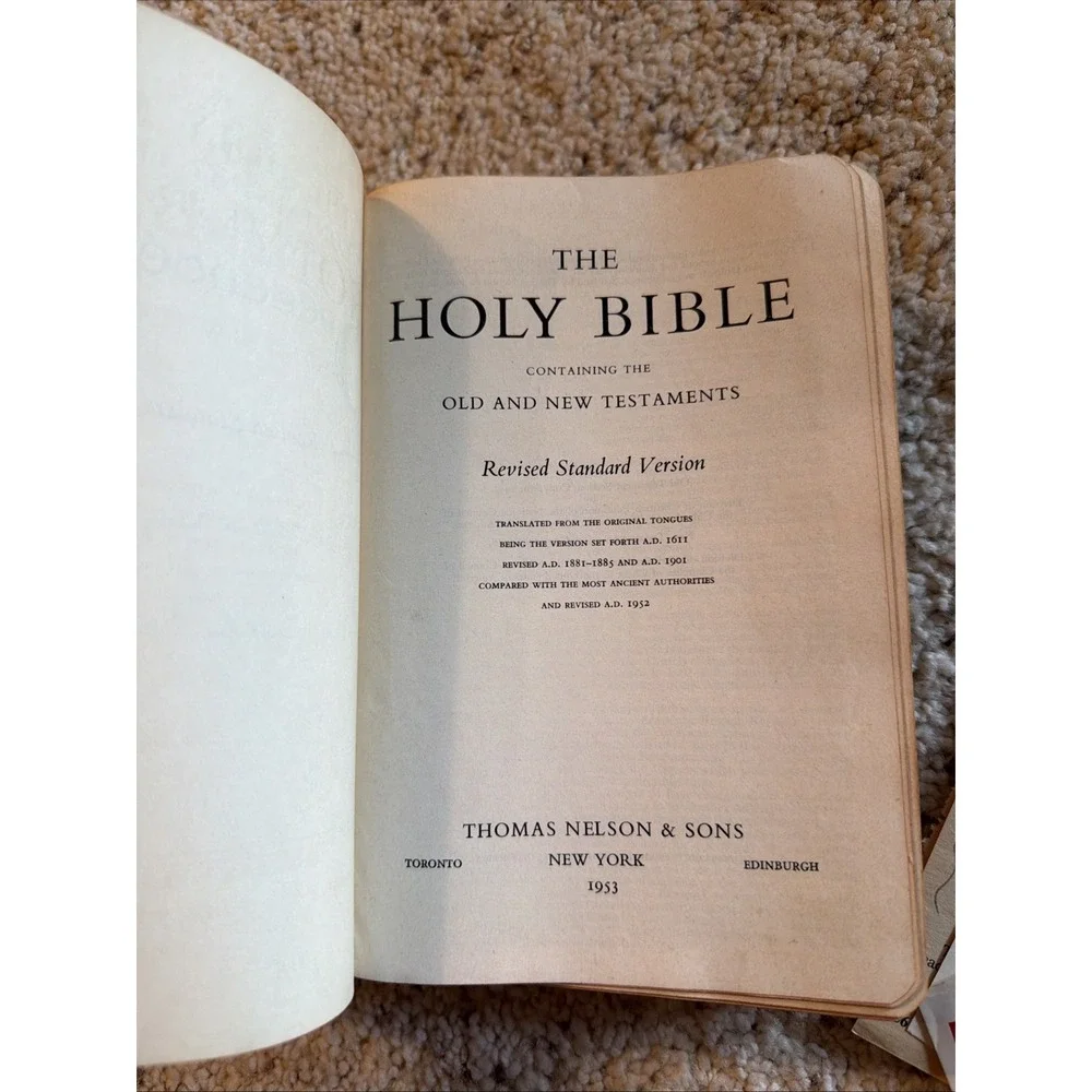 VTG 1952 Nelson Holy Bible Revised Standard Version RSV Morocco Leather Lined